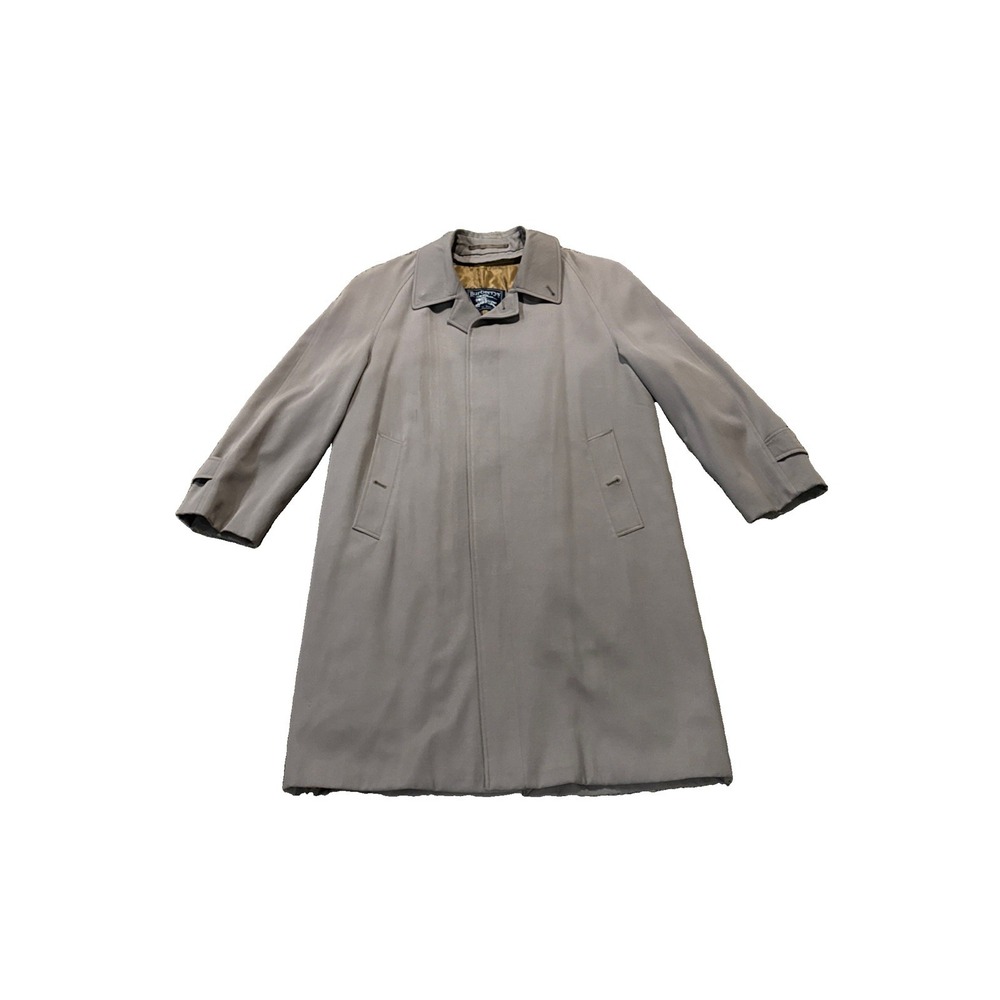 Vintage Burberry Beige Trenchcoat Car Coat Mantel Burberrys Men's Size 36 SHORT